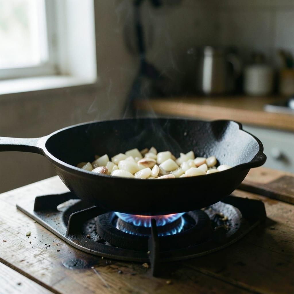 The first pass, in the pan